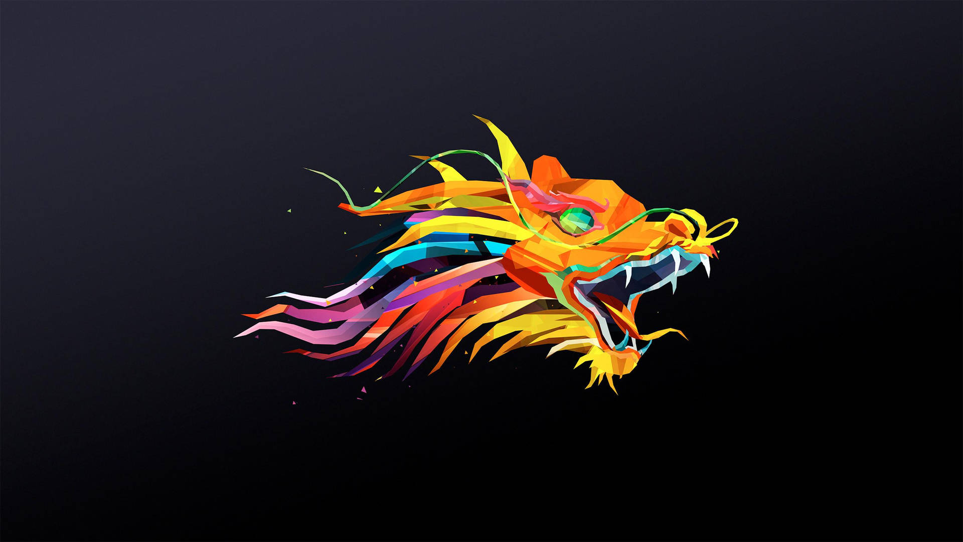 Brightly Colored Dragon Design Background