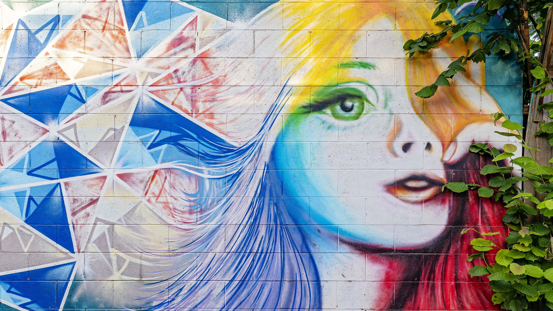 Brightly Colored Graffiti Background