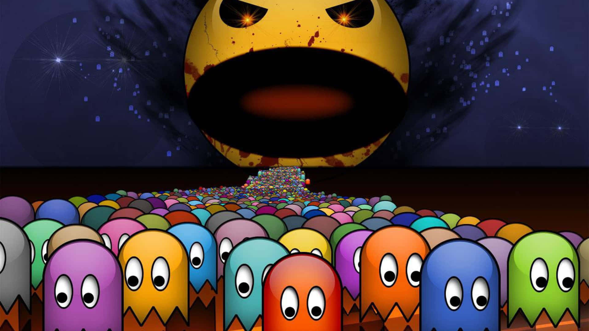 Brightly Colored Hd Pacman Background