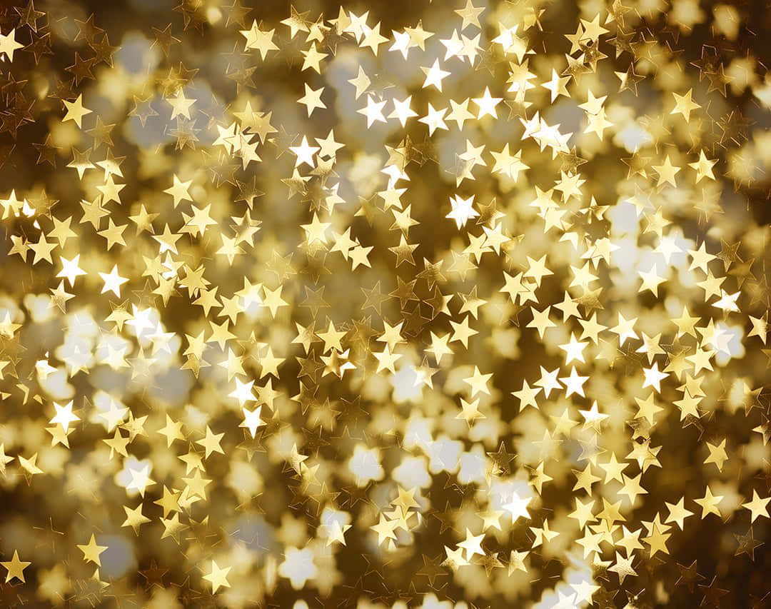 Brightly Shining Illuminated Gold Stars Background