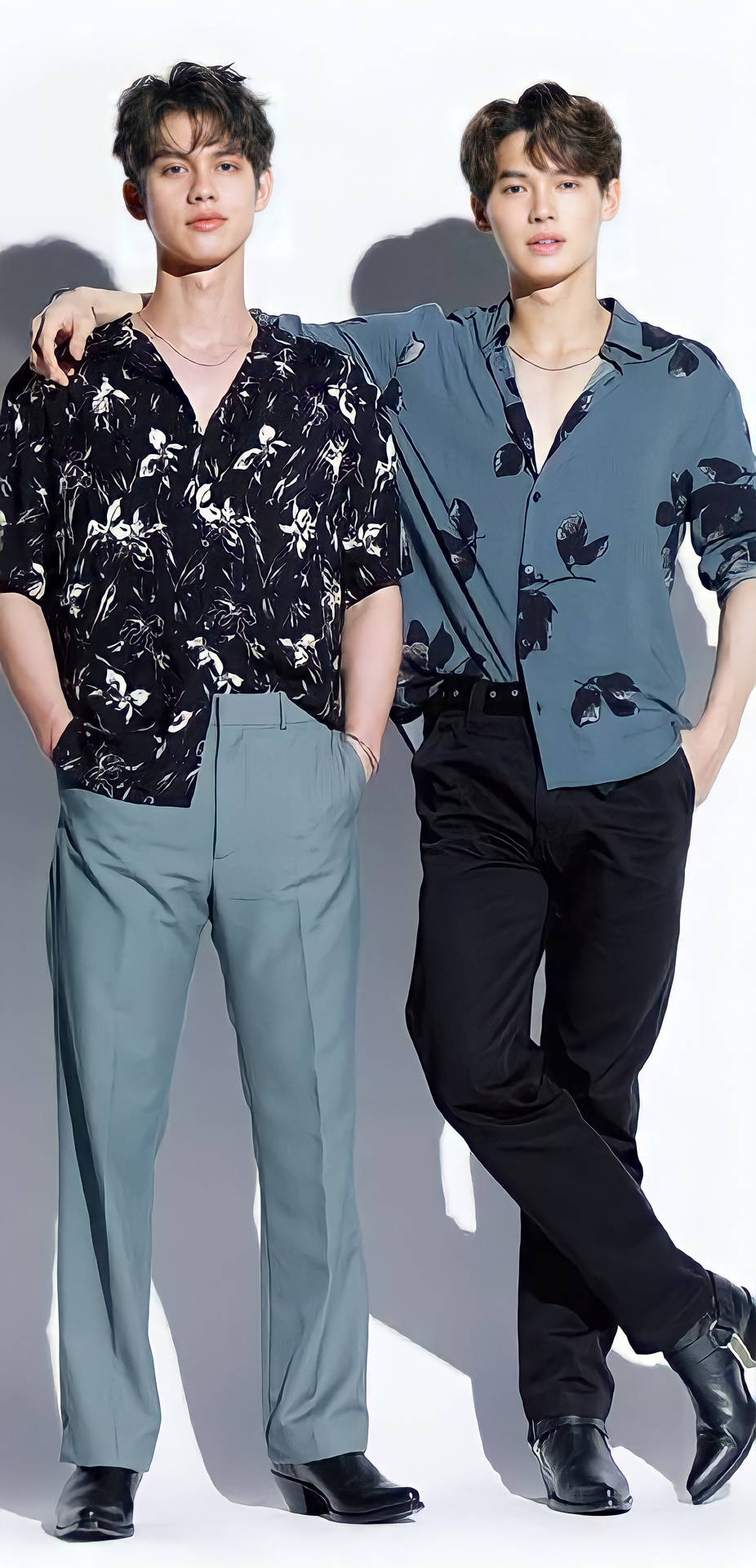 Brightwin Wearing Floral Tops Background