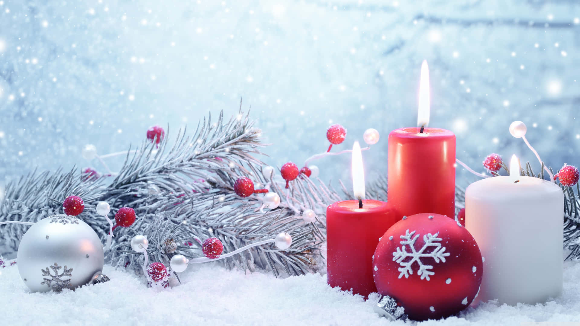 Bring Christmas Cheer With A Peaceful Walk In The Snow. Background