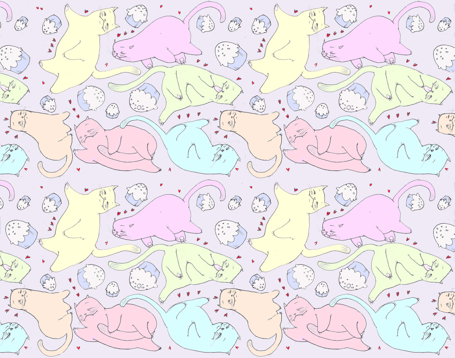 Bring Joy To Your Home With This Beautiful Cute Cat Pattern Background