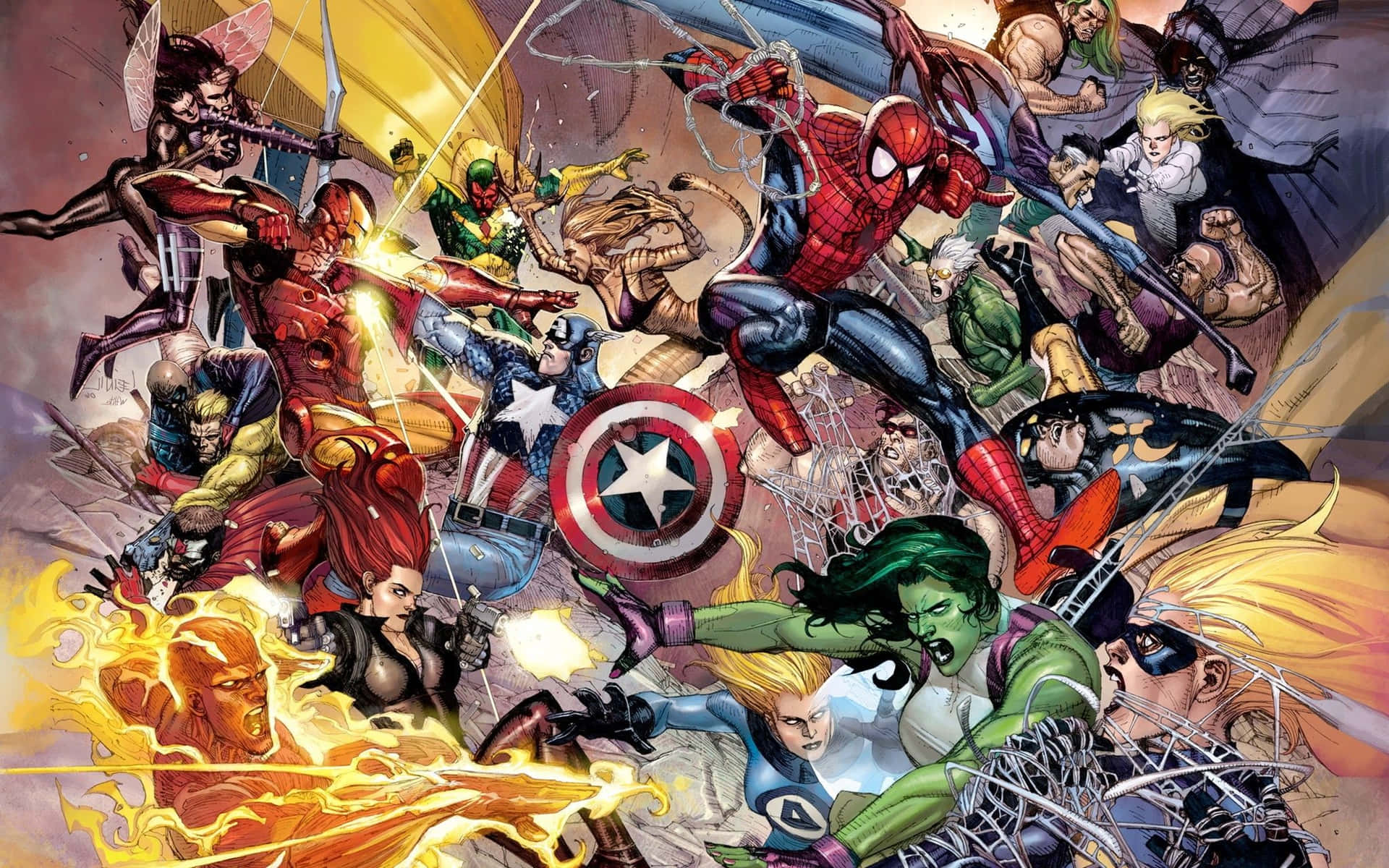 Bring Superhero Power To Your Day With Marvel Ipad Background