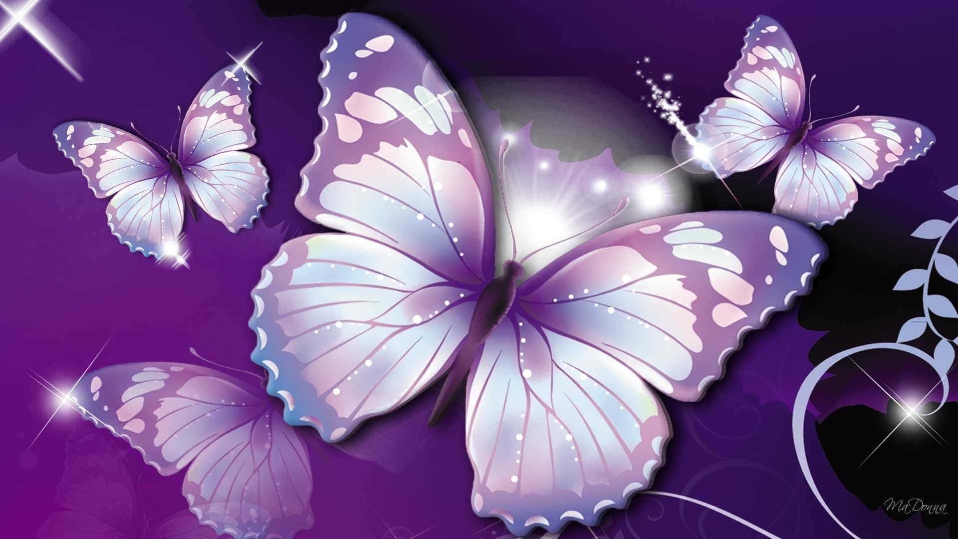 Bring The Beauty Of A Purple Butterfly To Your Iphone Background