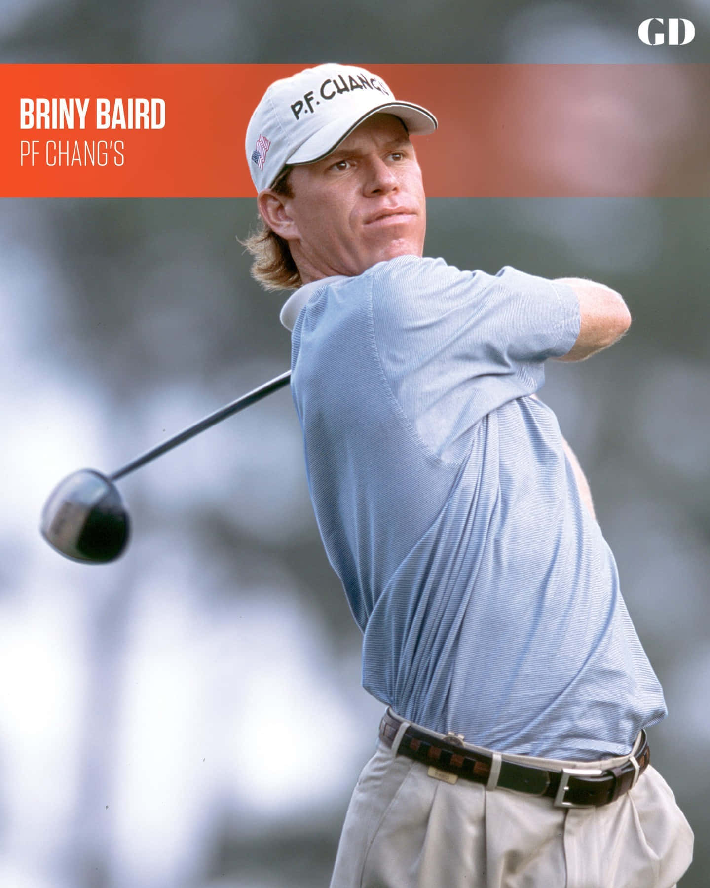 Briny Baird Perfecting His Swing On The Golf Course Background