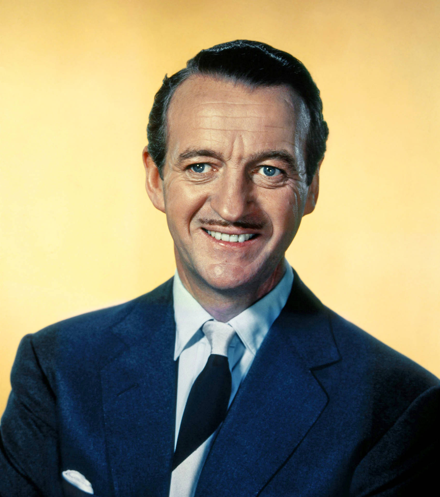 British Actor And Memorist, David Niven In A Classic Pose. Background