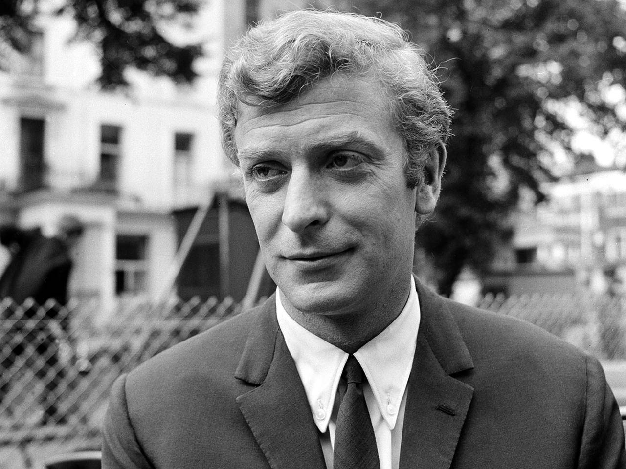 British Actor Michael Caine Classic Portrait Background