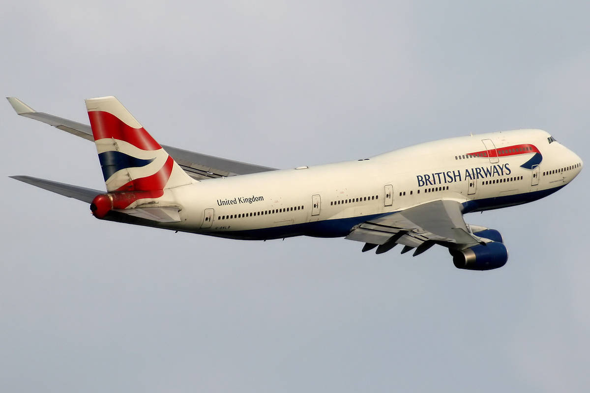 British Airways Boeing 747 400 In Flight Background