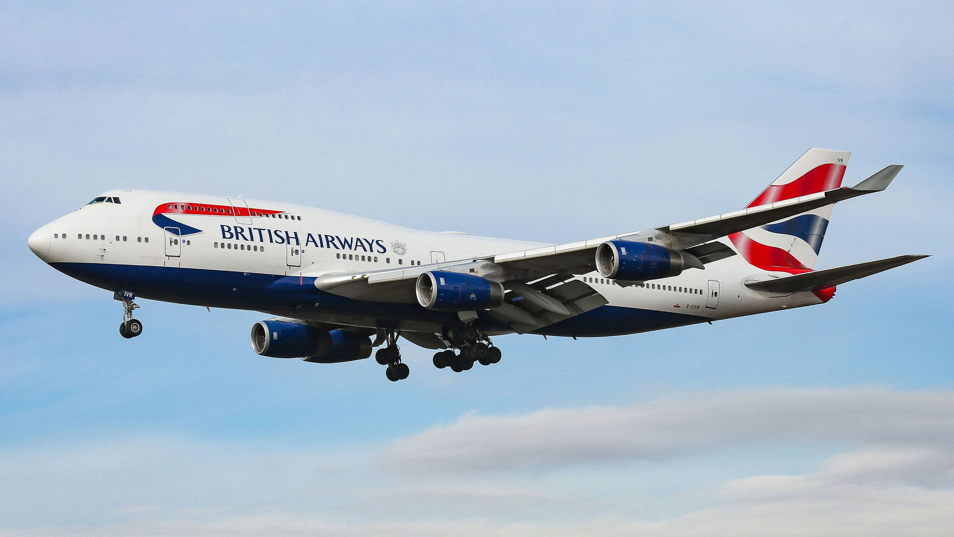 British Airways Boeing 747 Subsonic Flight Background