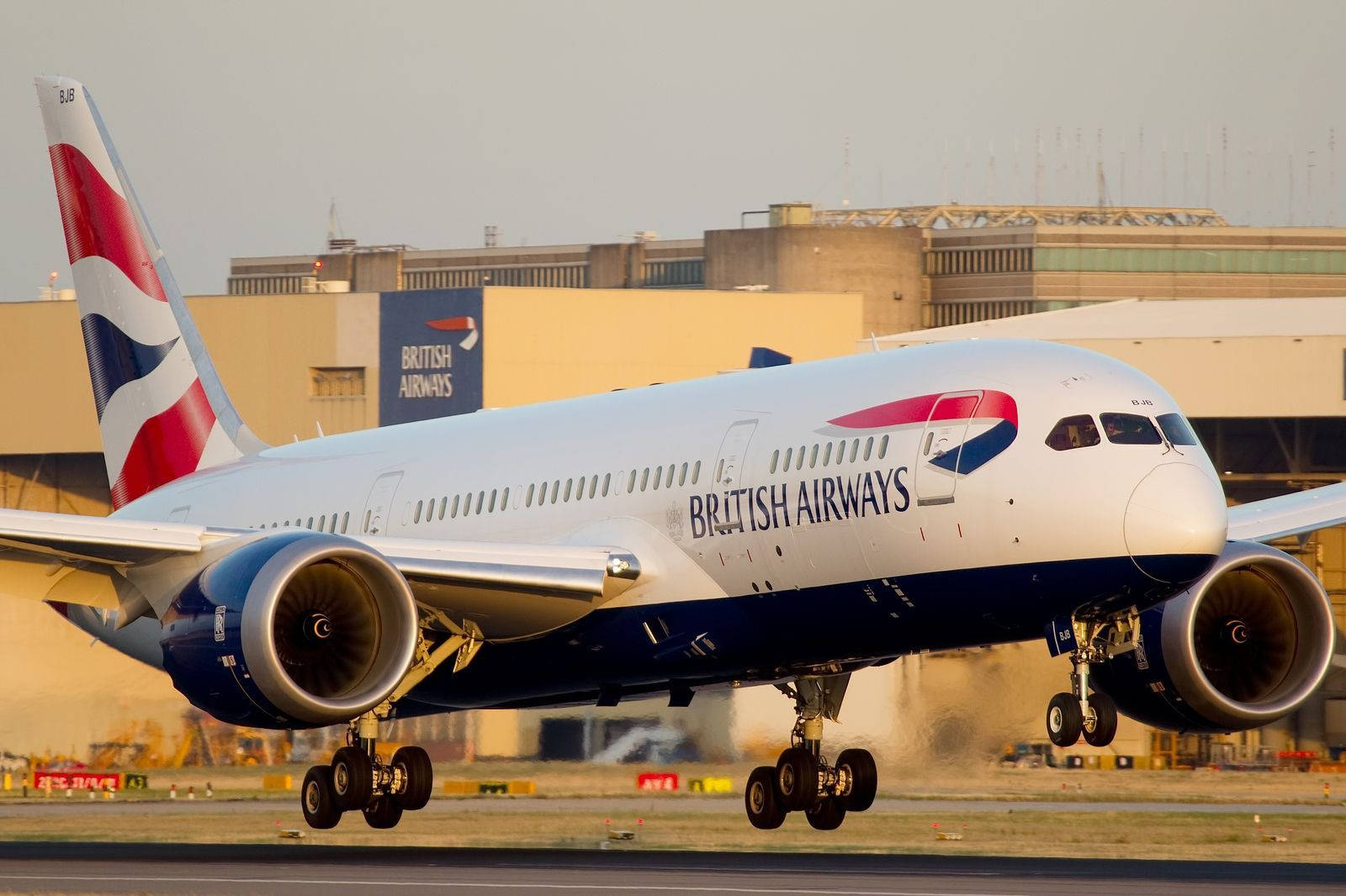 British Airways Boeing 787-8 Dreamliner Takeoff Background