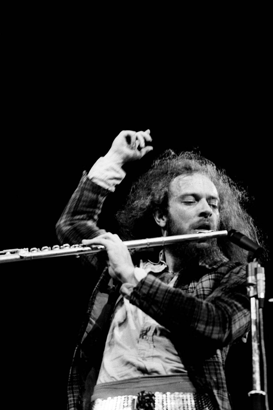 British Rock Band Jethro Tull Ian Anderson Monochrome Background