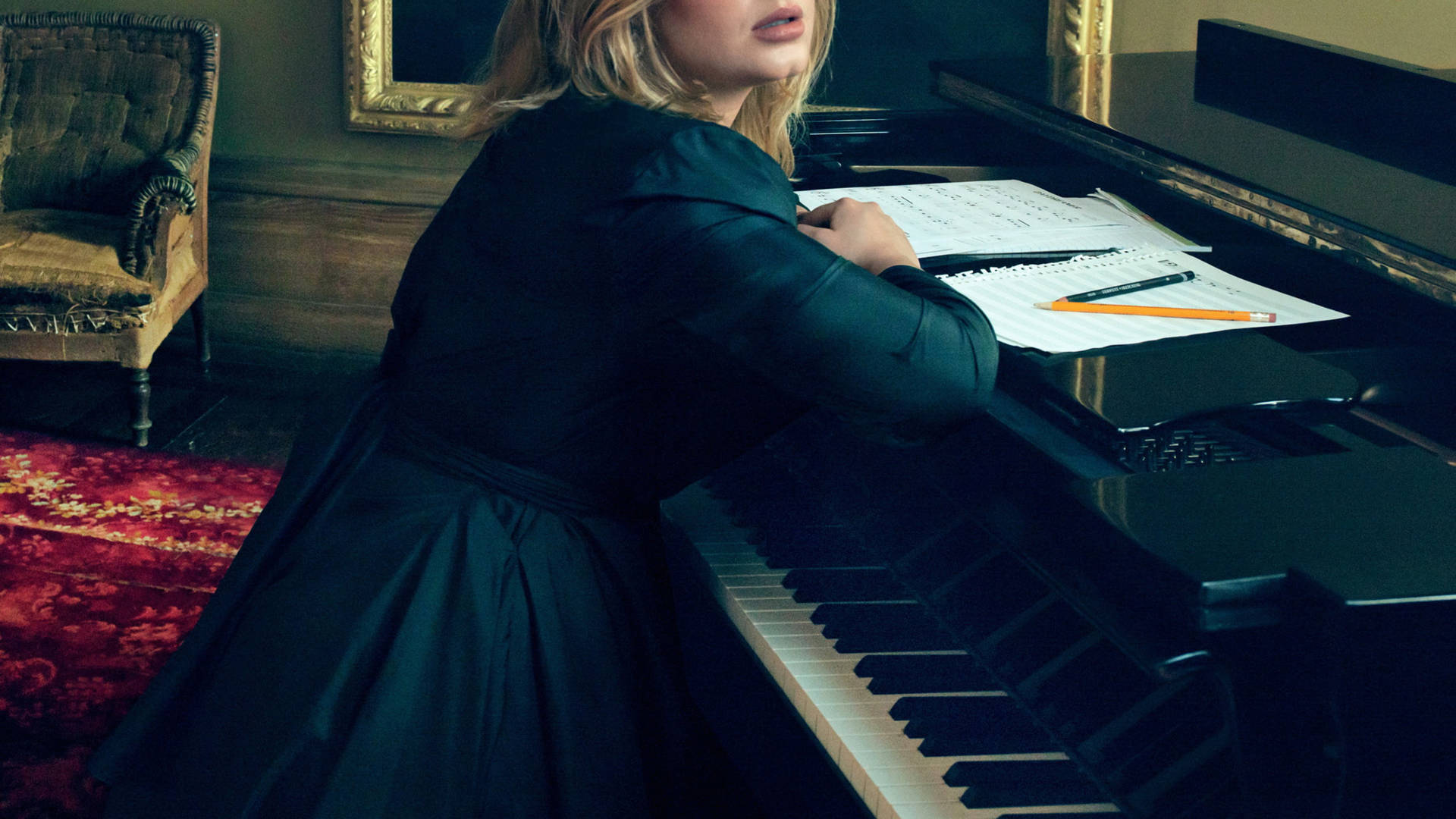 British Superstar Adele Mesmerising On Stage Background