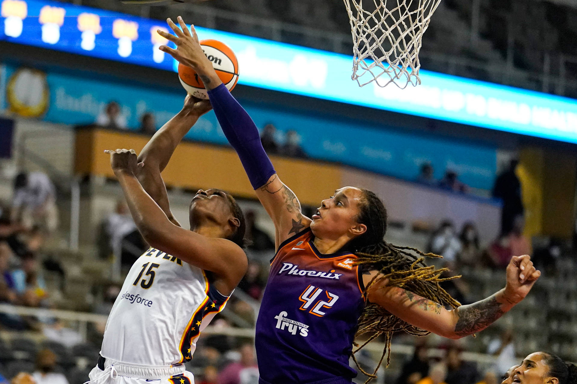 Brittney Griner Blocking Shot Background