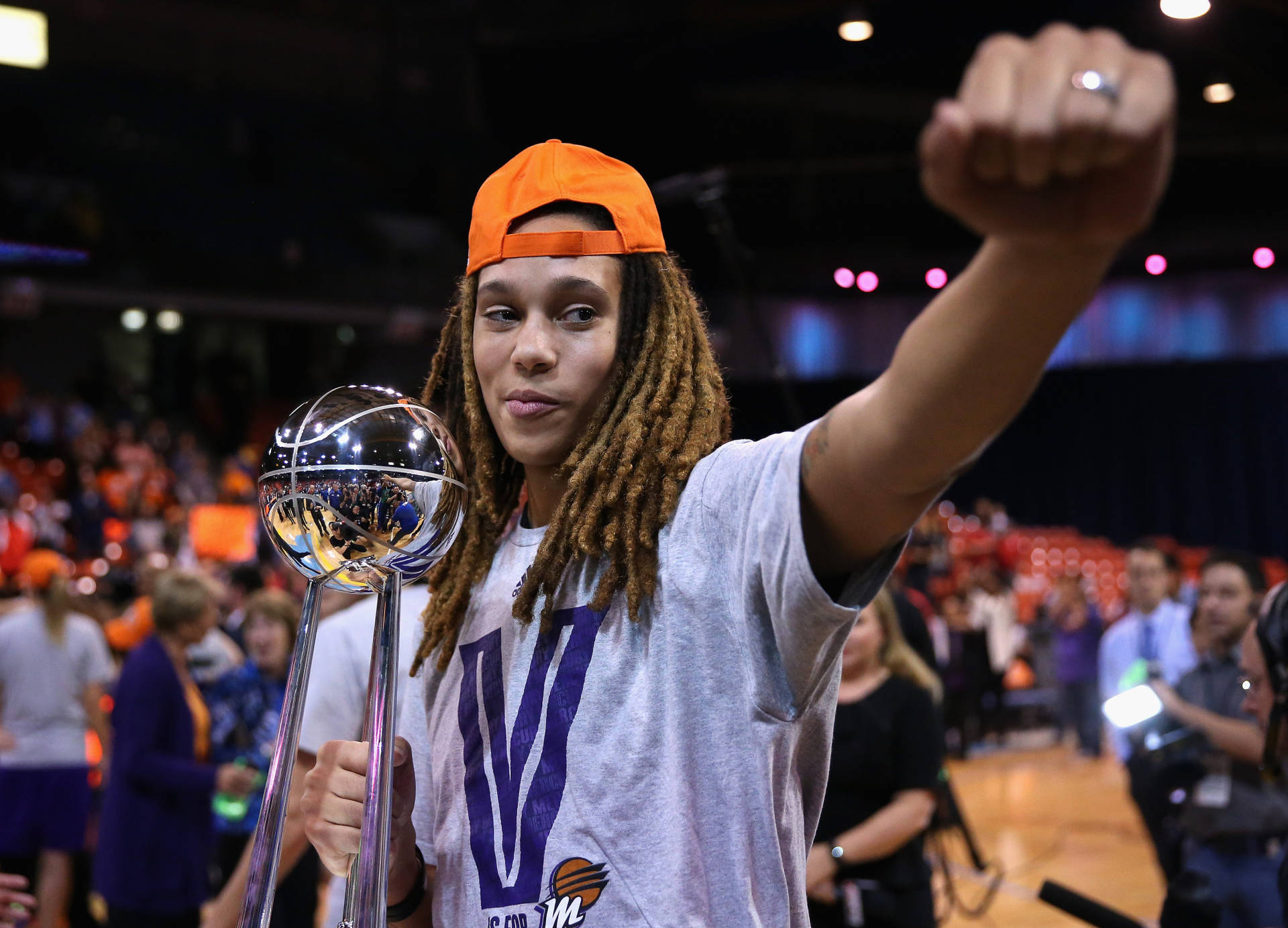 Brittney Griner Championship Trophy Background