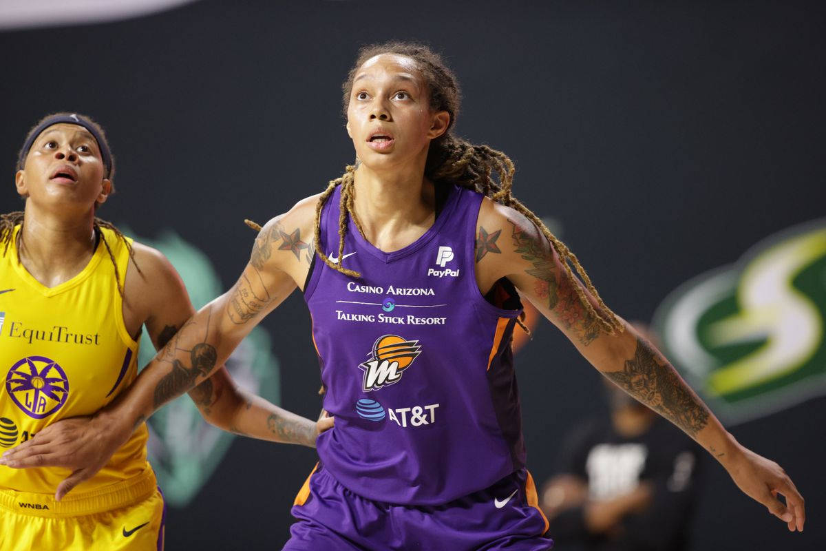 Brittney Griner In Action During A Match. Background