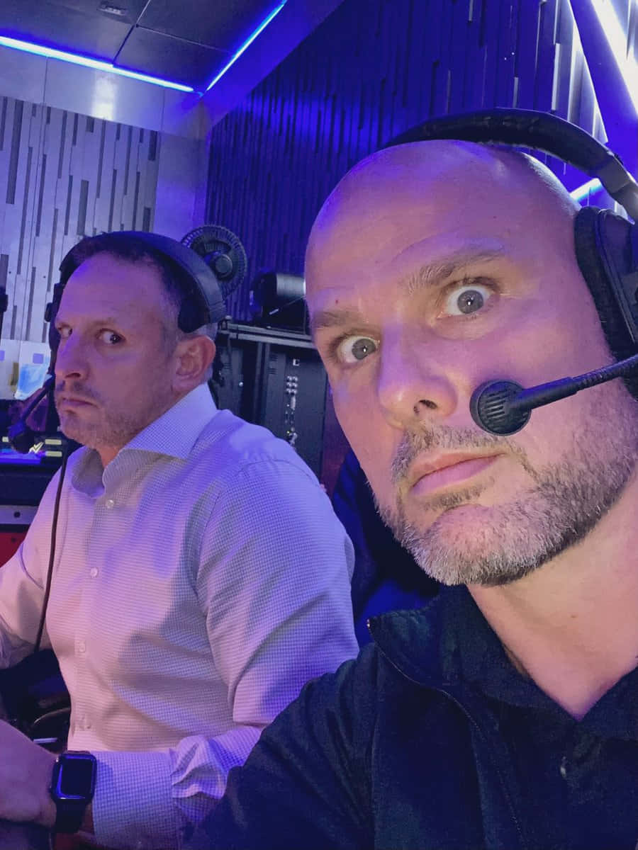 Broadcast Team Selfie Background