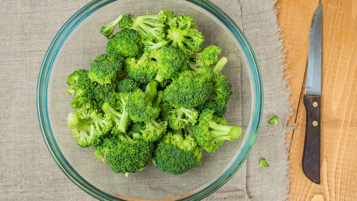 Broccoli On Clear Bowl Background