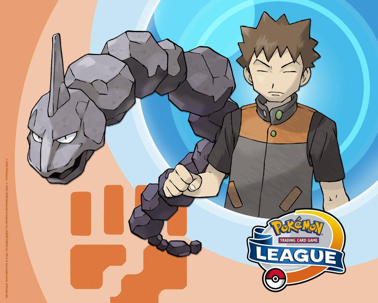 Brock And Onix In Blue And Orange Background