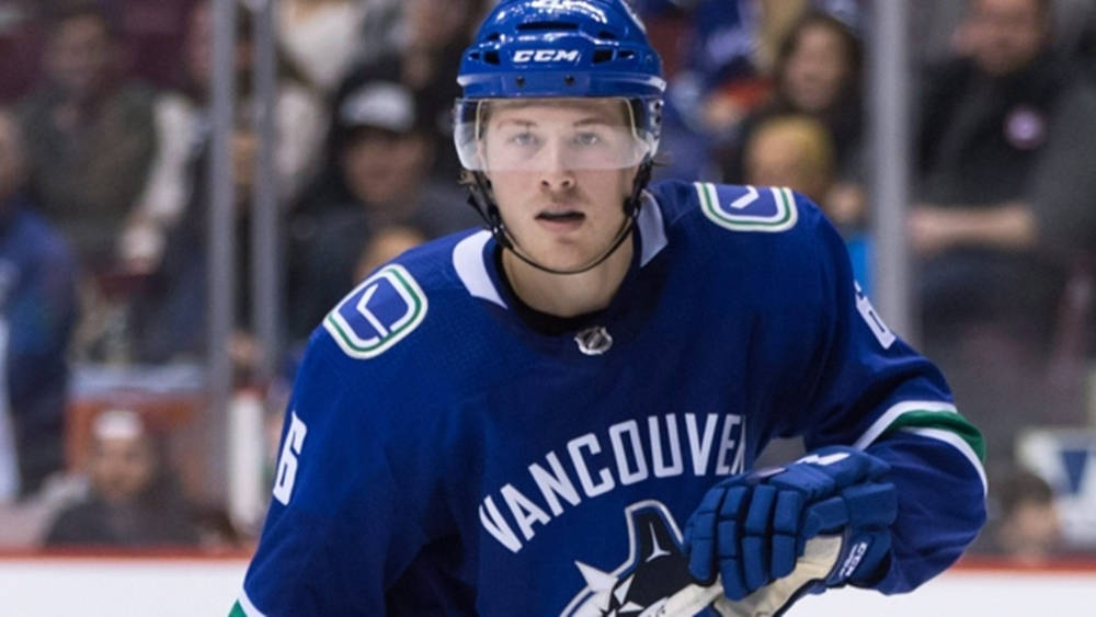 Brock Boeser Vancouver Canucks Shocked Reaction Background