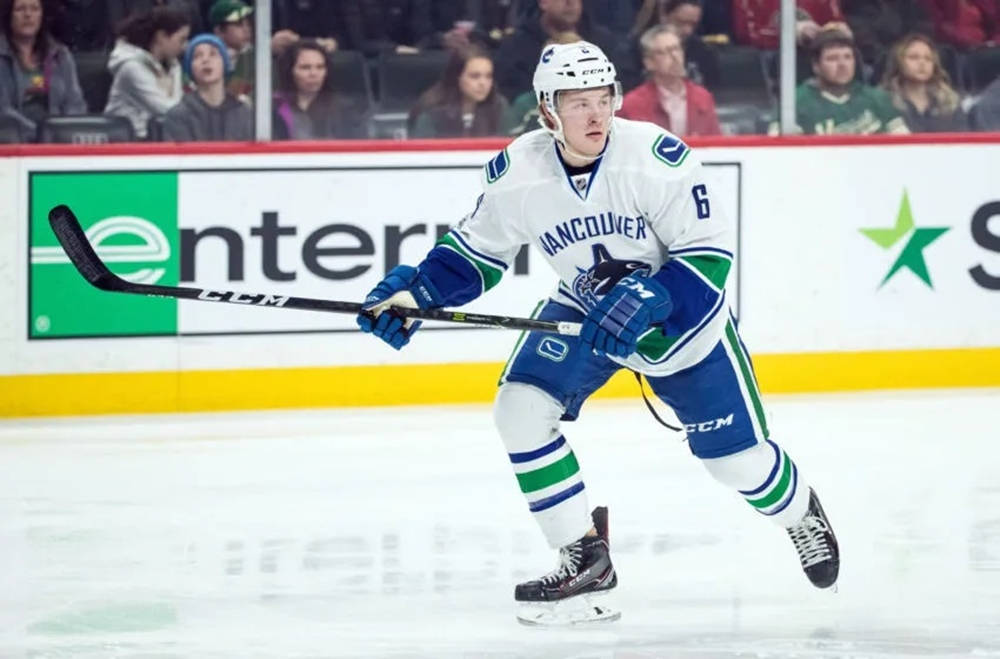 Brock Boeser Vancouver Canucks Vs. New Jersey Devils Background