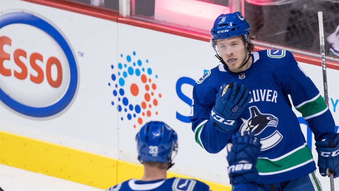 Brock Boeser Vancouver Canucks Vs. Tampa Bay Lightning Background