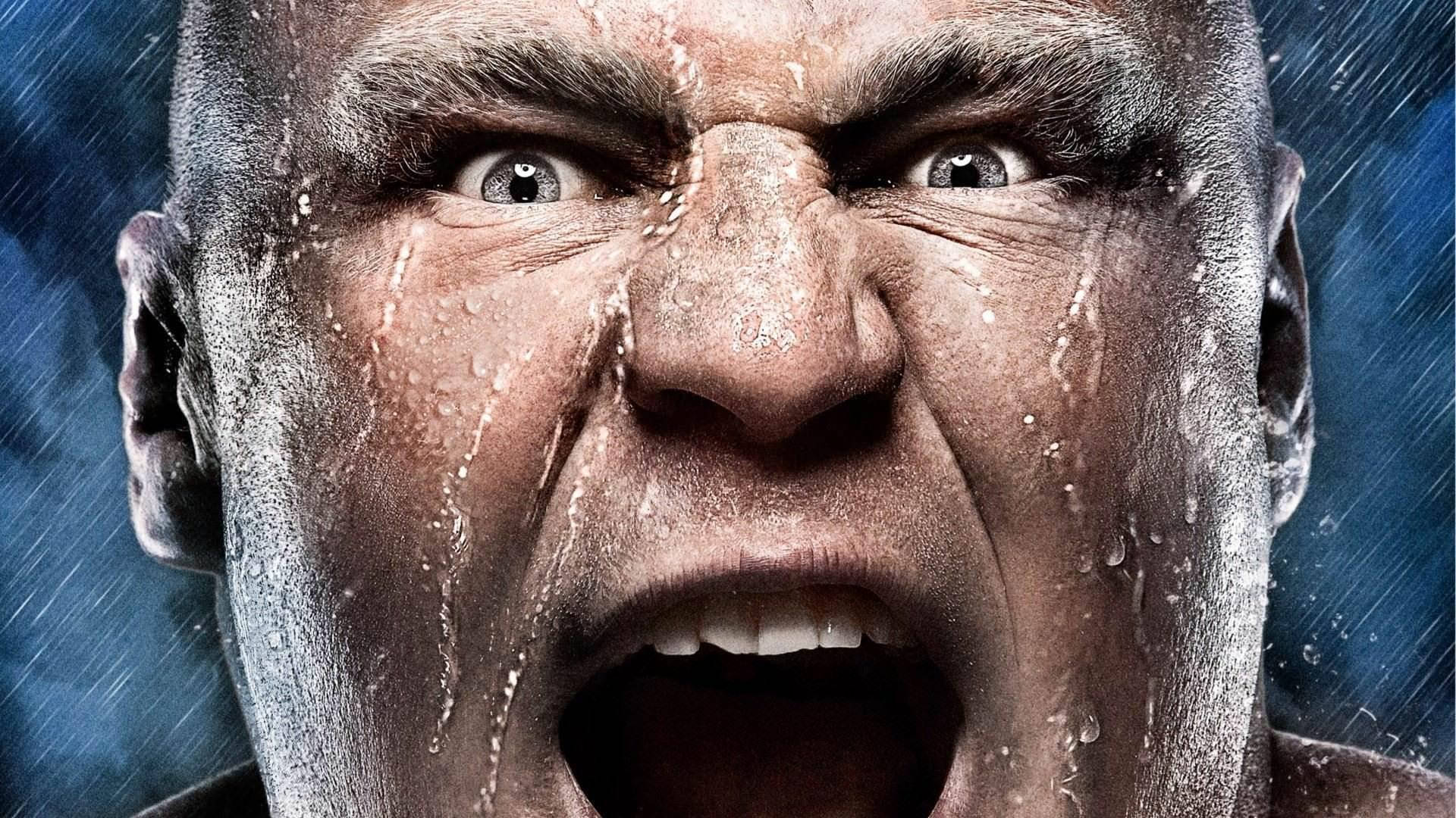 Brock Lesnar Roaring In The Rain Background