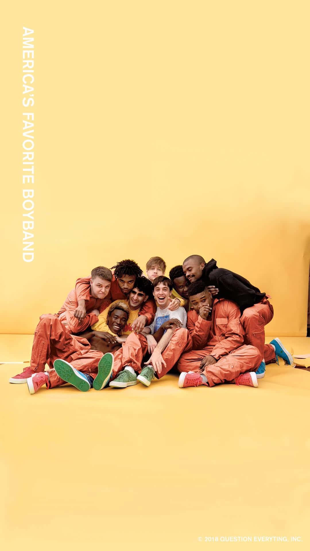 Brockhampton Band Members On A Painted Background Background