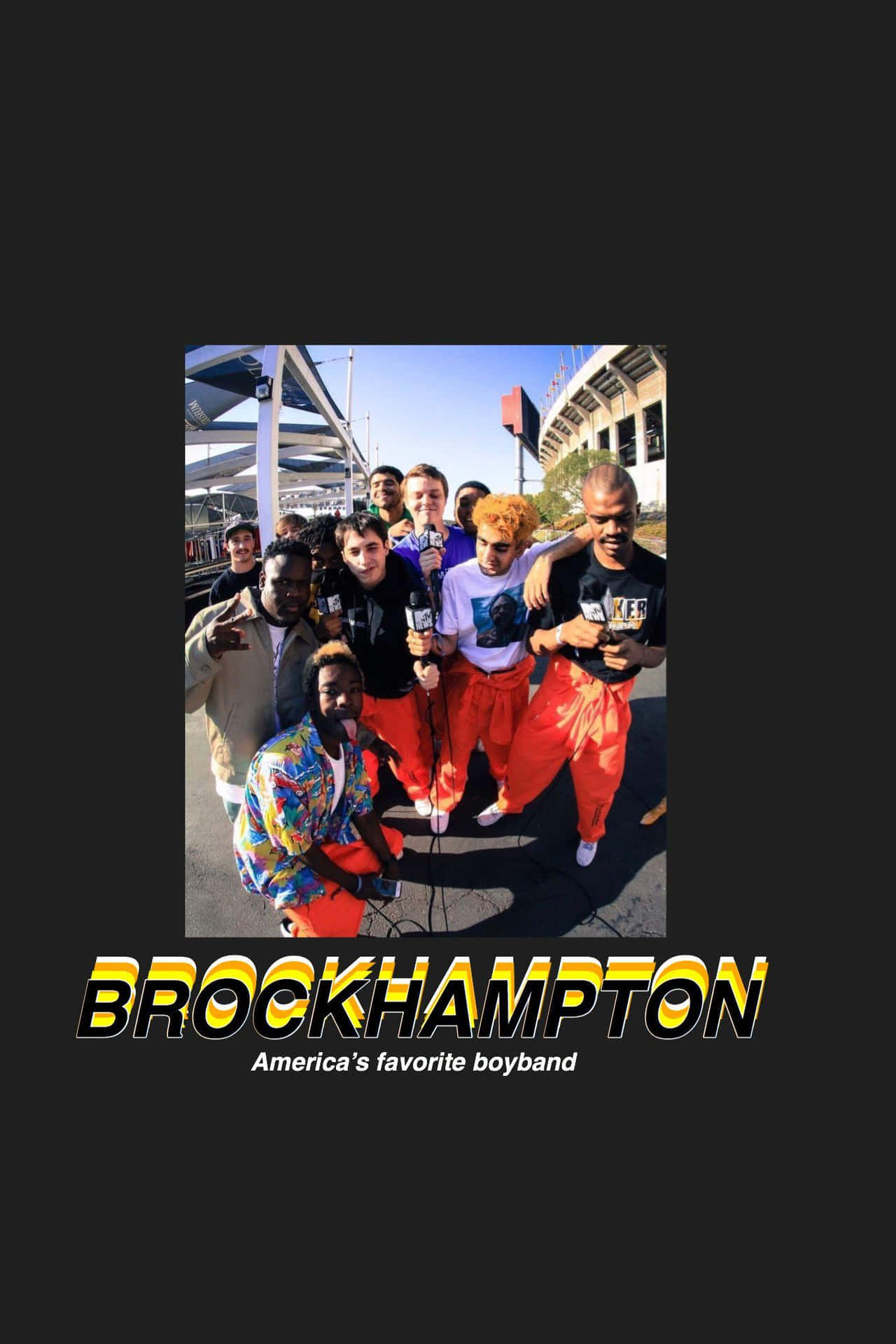 Brockhampton Band Members Posed Against A Vibrant, Colorful Background Background
