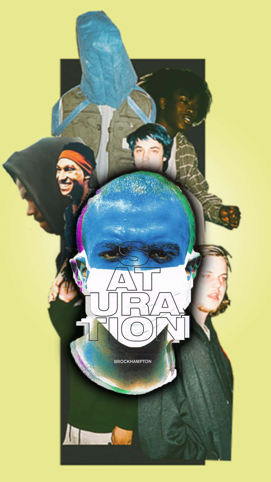 Brockhampton Group Shot In Vibrant Colors Background