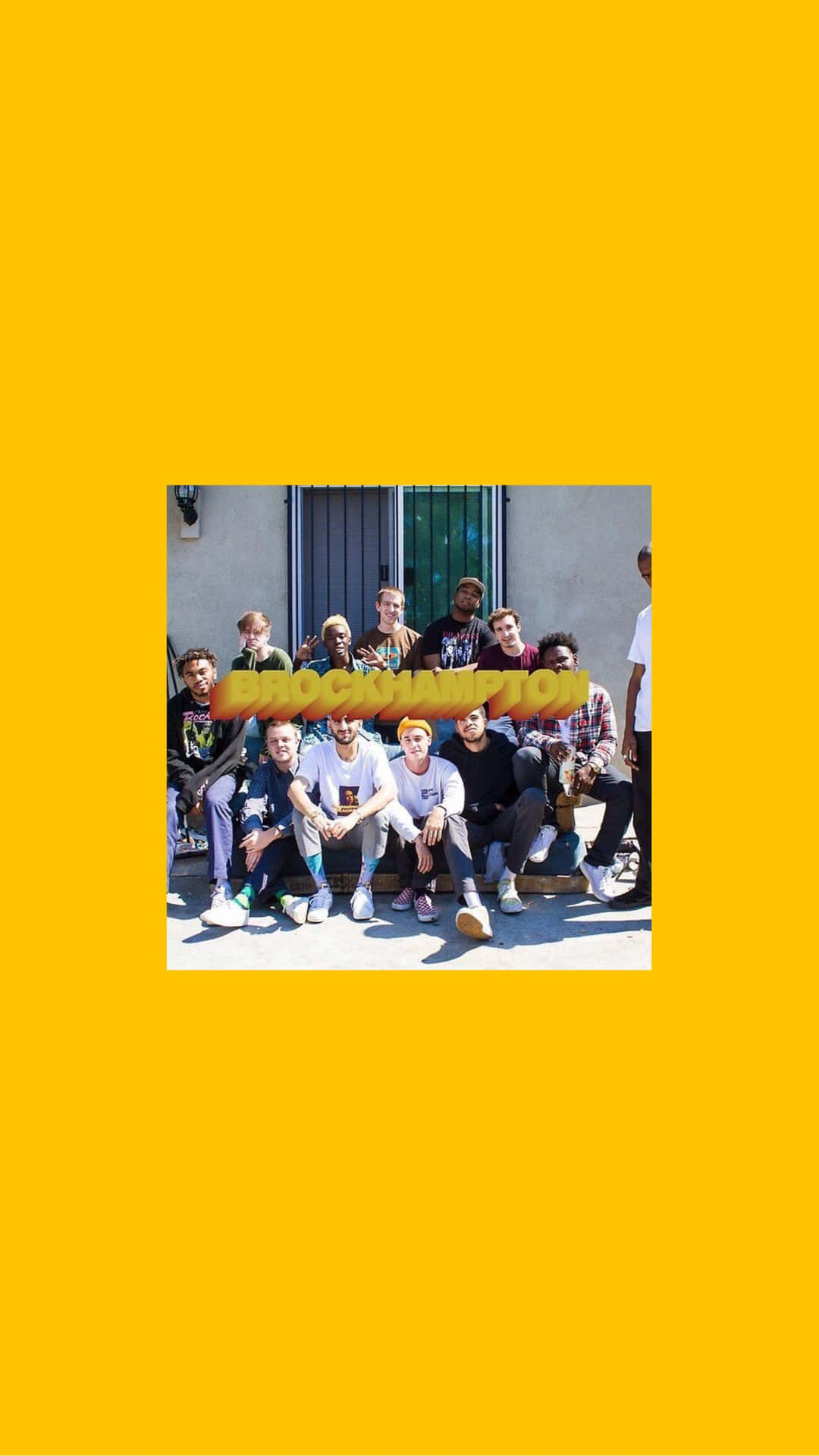 Brockhampton Poses In A Colorful Mirrored Room Background