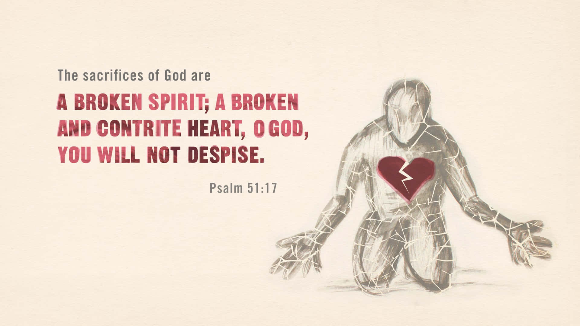 Broken And Contrite Heart Illustration Background