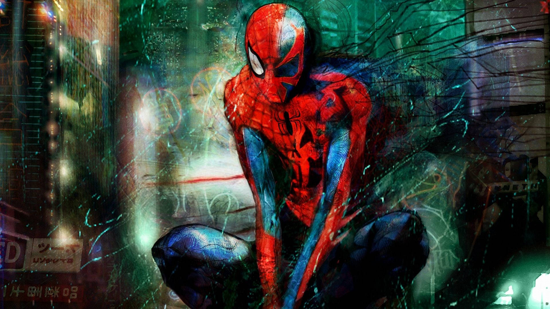 Broken And Ripped Spider Man Background