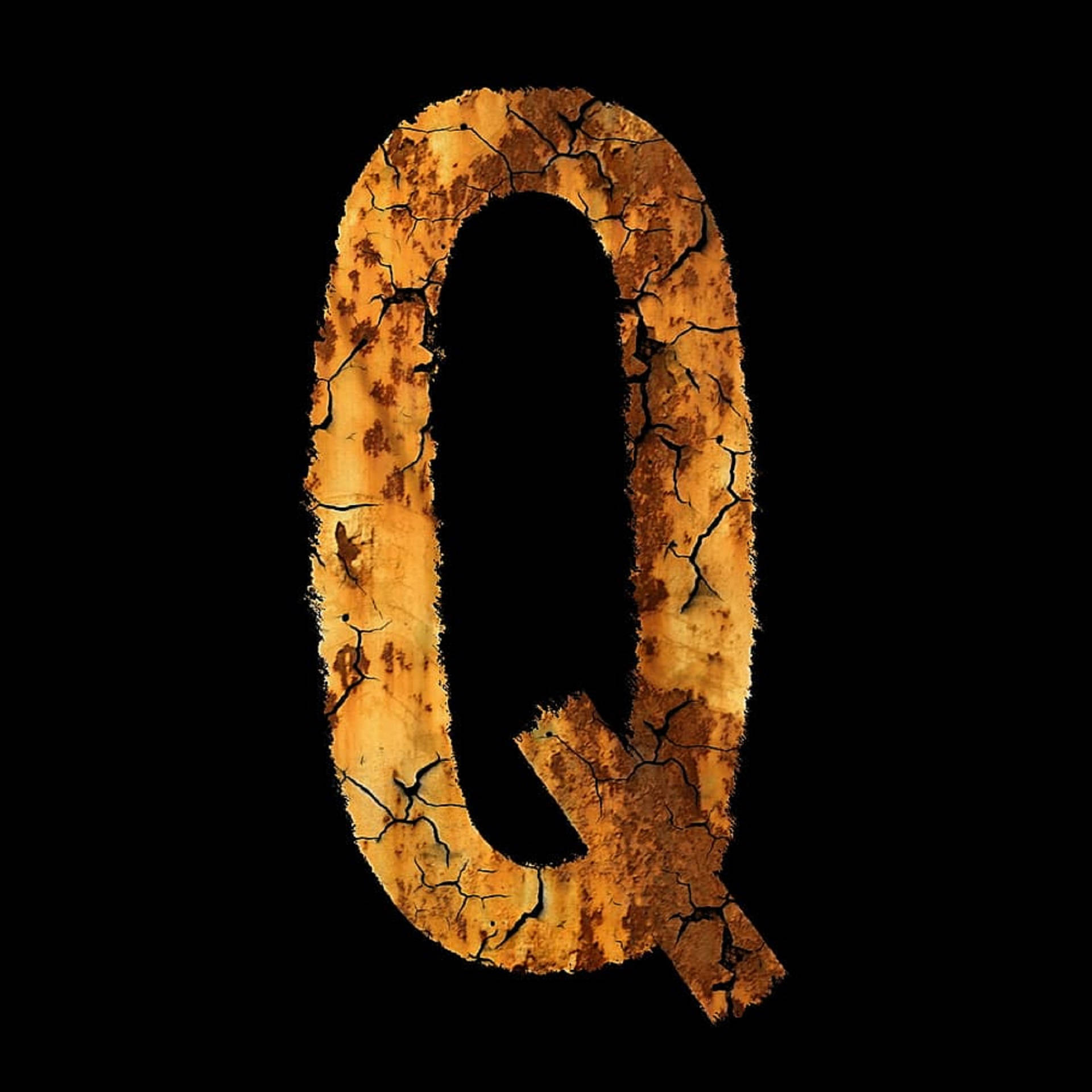 Broken Brown Letter Q Background