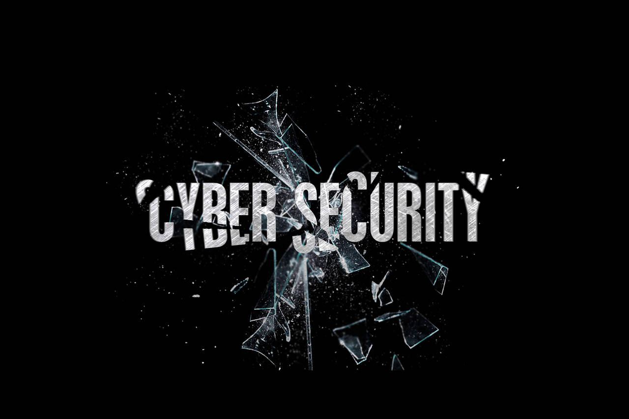 Broken Cybersecurity Barrier Background