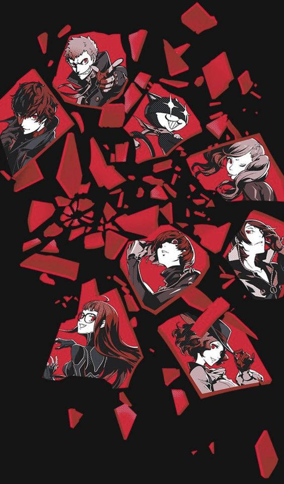 Broken Glass Persona 5 Phone Background