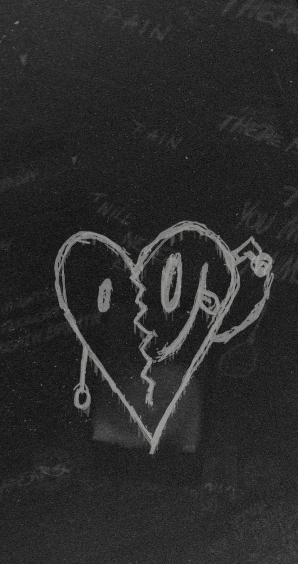 Broken Heart Drawing Of Xx Tentacion Background
