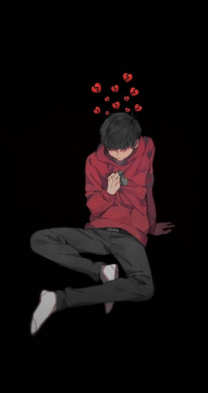 Broken-hearted Anime Boy Sad Aesthetic Background