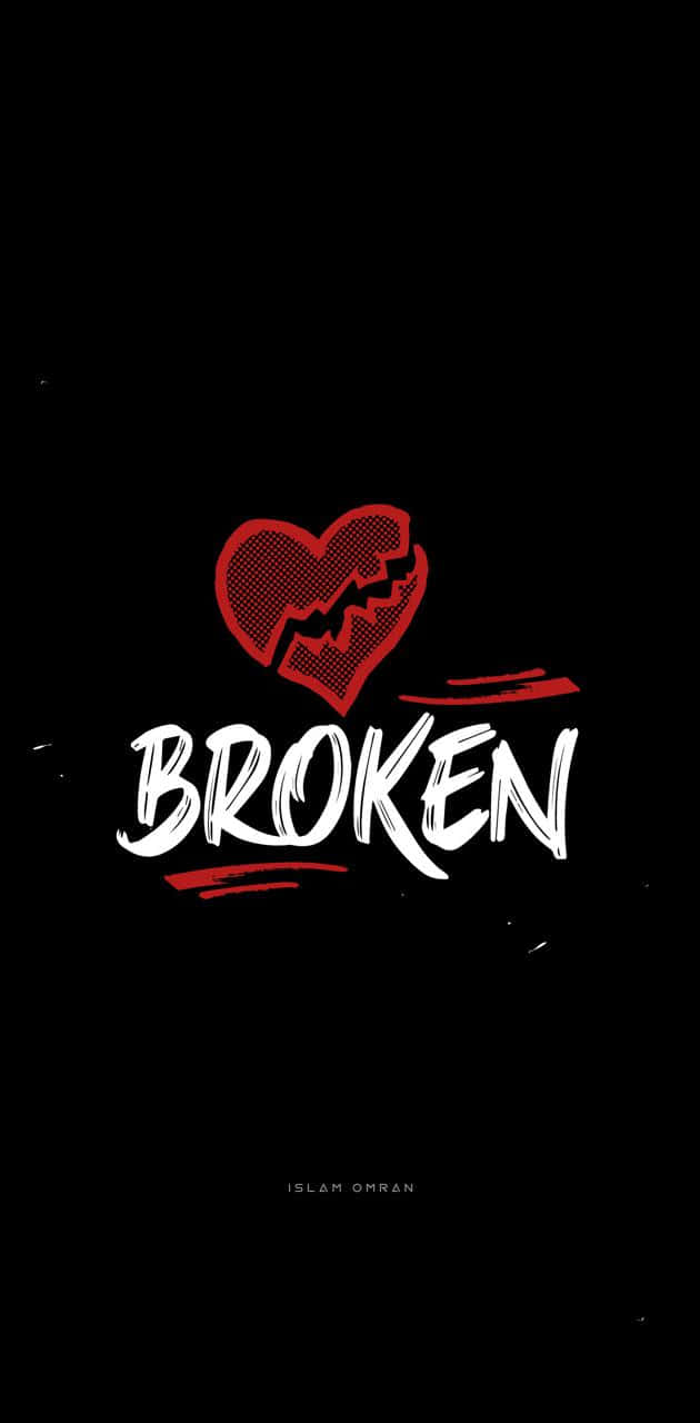 Broken Red And Black Heart Iphone Background