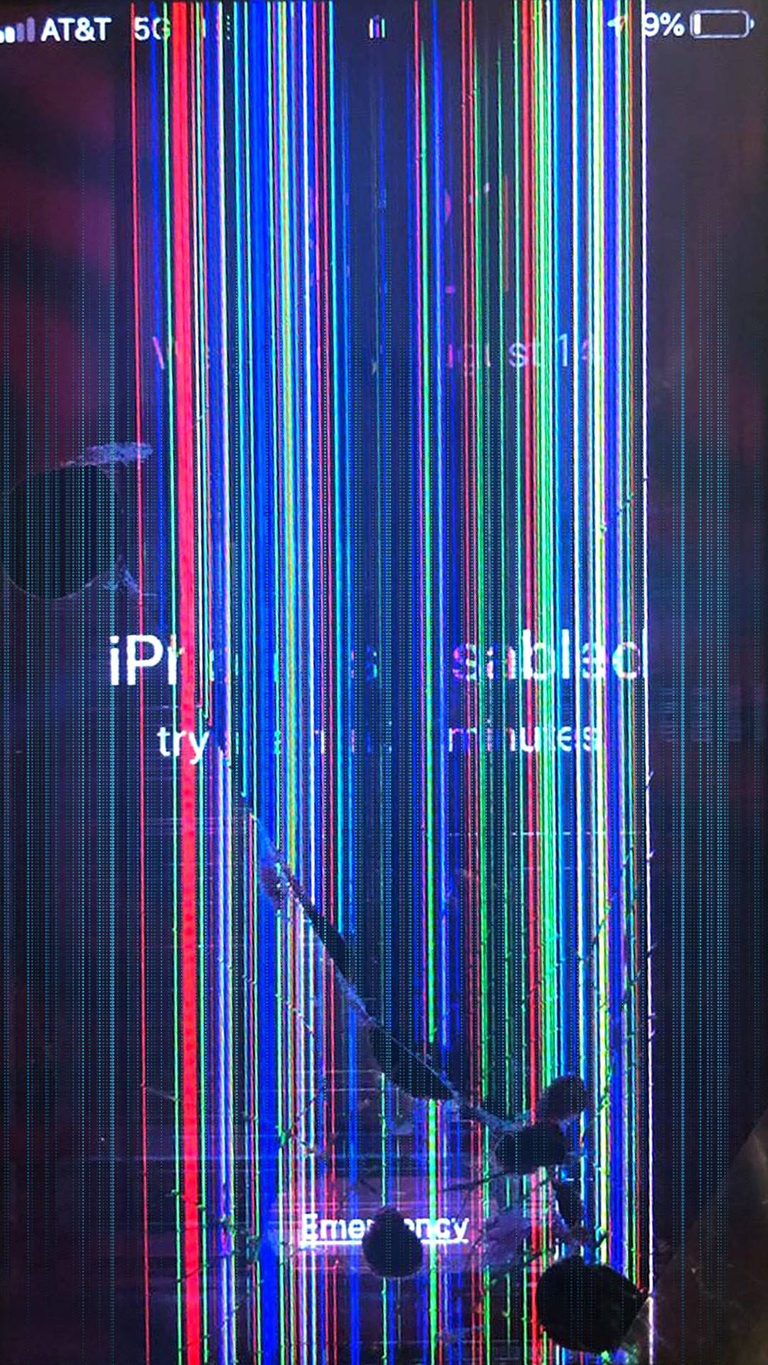 Broken Screen Low Battery Background