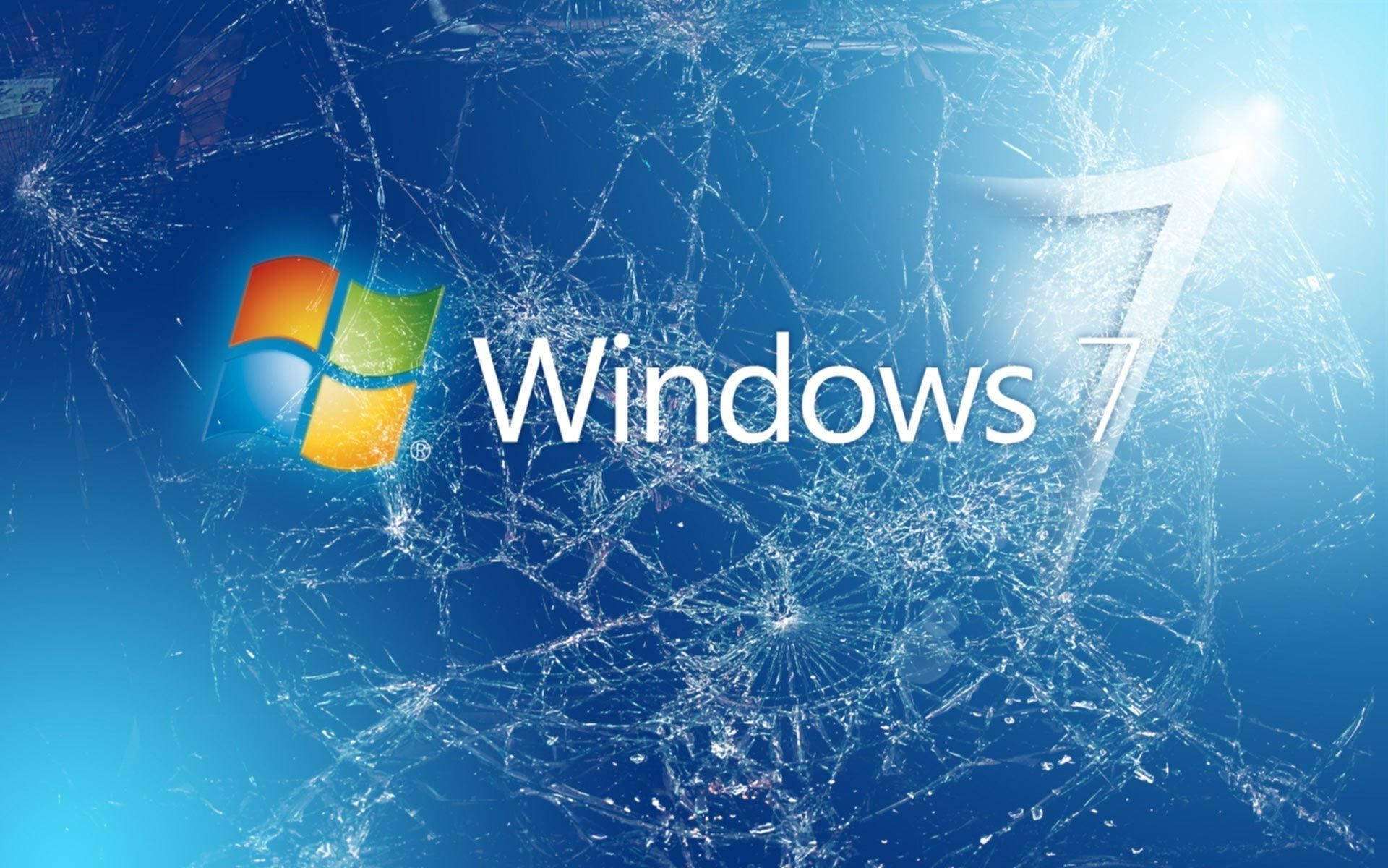 Broken Windows 7 Computer Screen Background