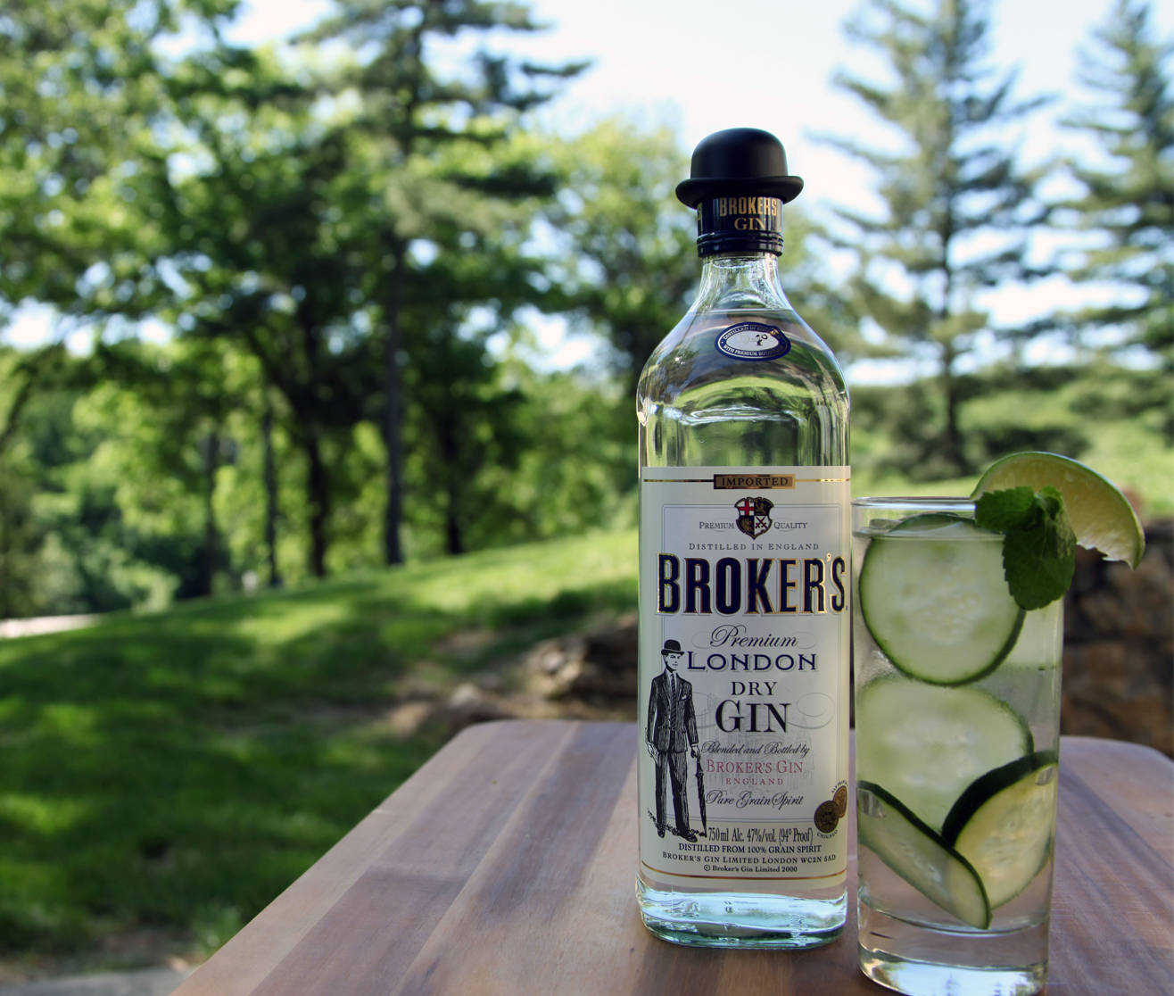 Brokers Drink With Cucumber Background