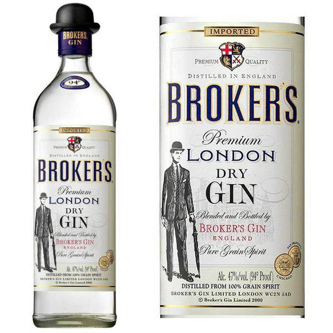 Brokers Gin Brand Sticker Background