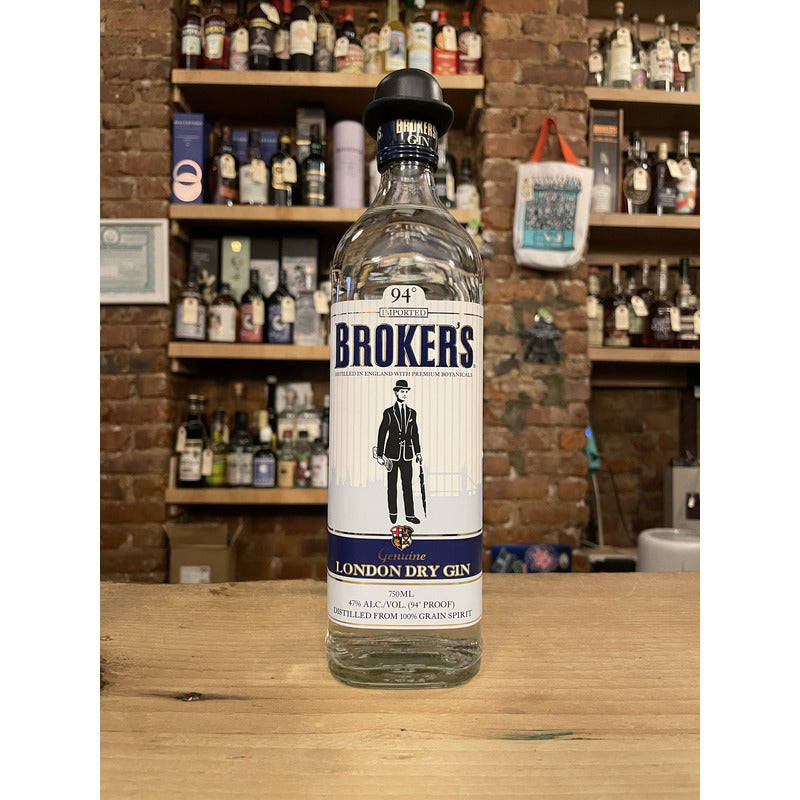 Brokers Gin On A Wooden Table