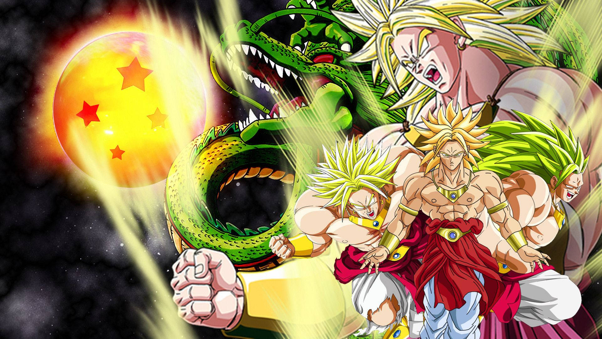 Broly And Shenron Dragon Ball Background