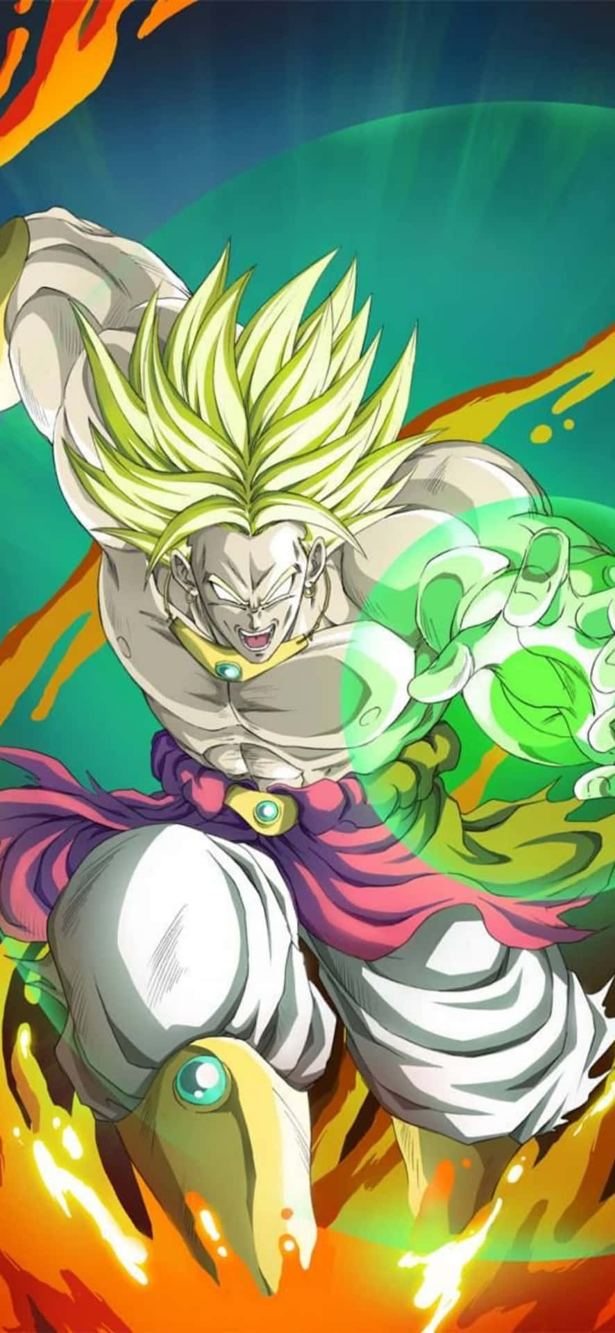 Broly Iphone Super Saiyan Energy Blast Background