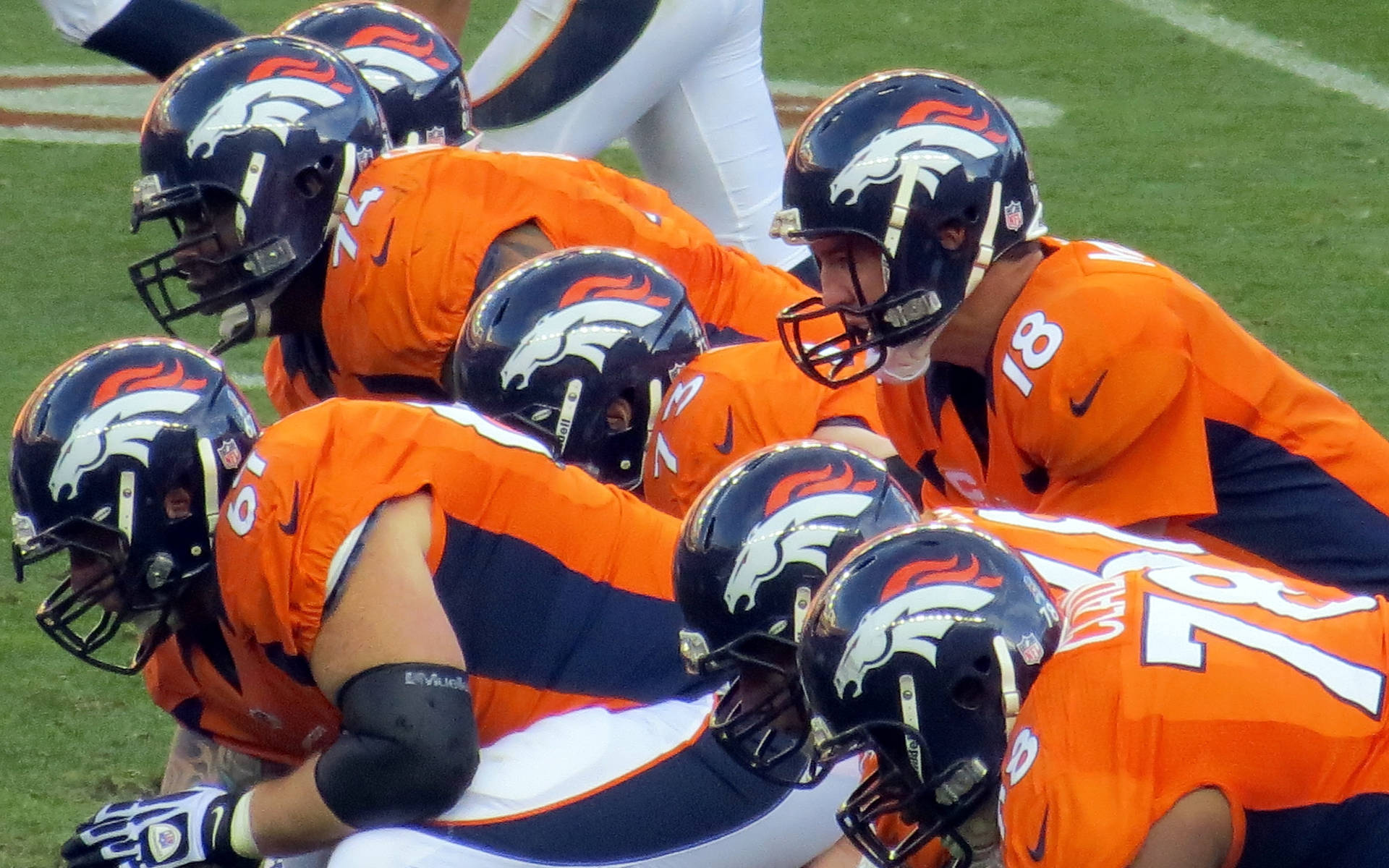 Broncos In Standby Position Background