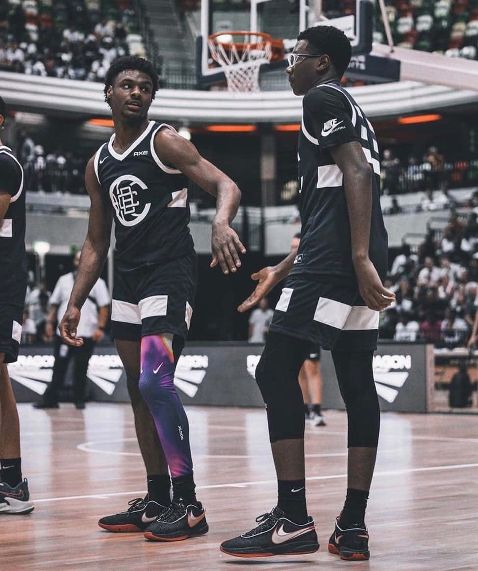 Bronny James In A Black Jersey