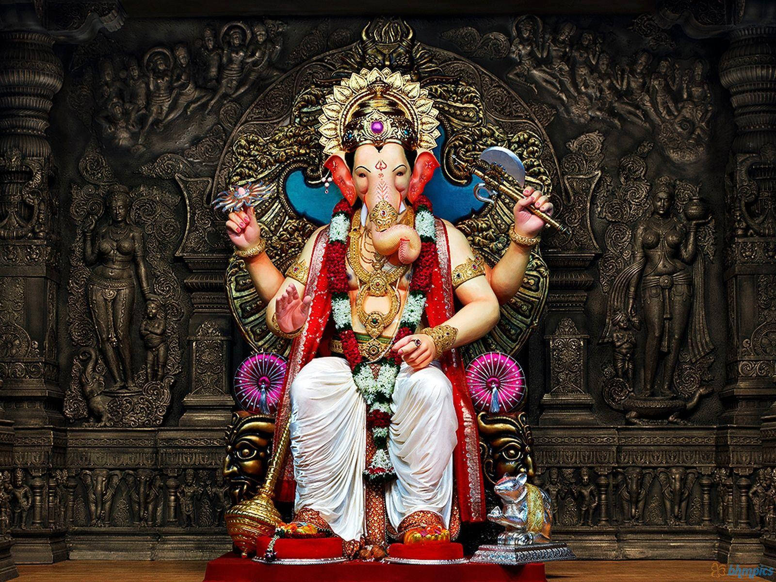 Bronze Altar Lord Ganesh Desktop Background