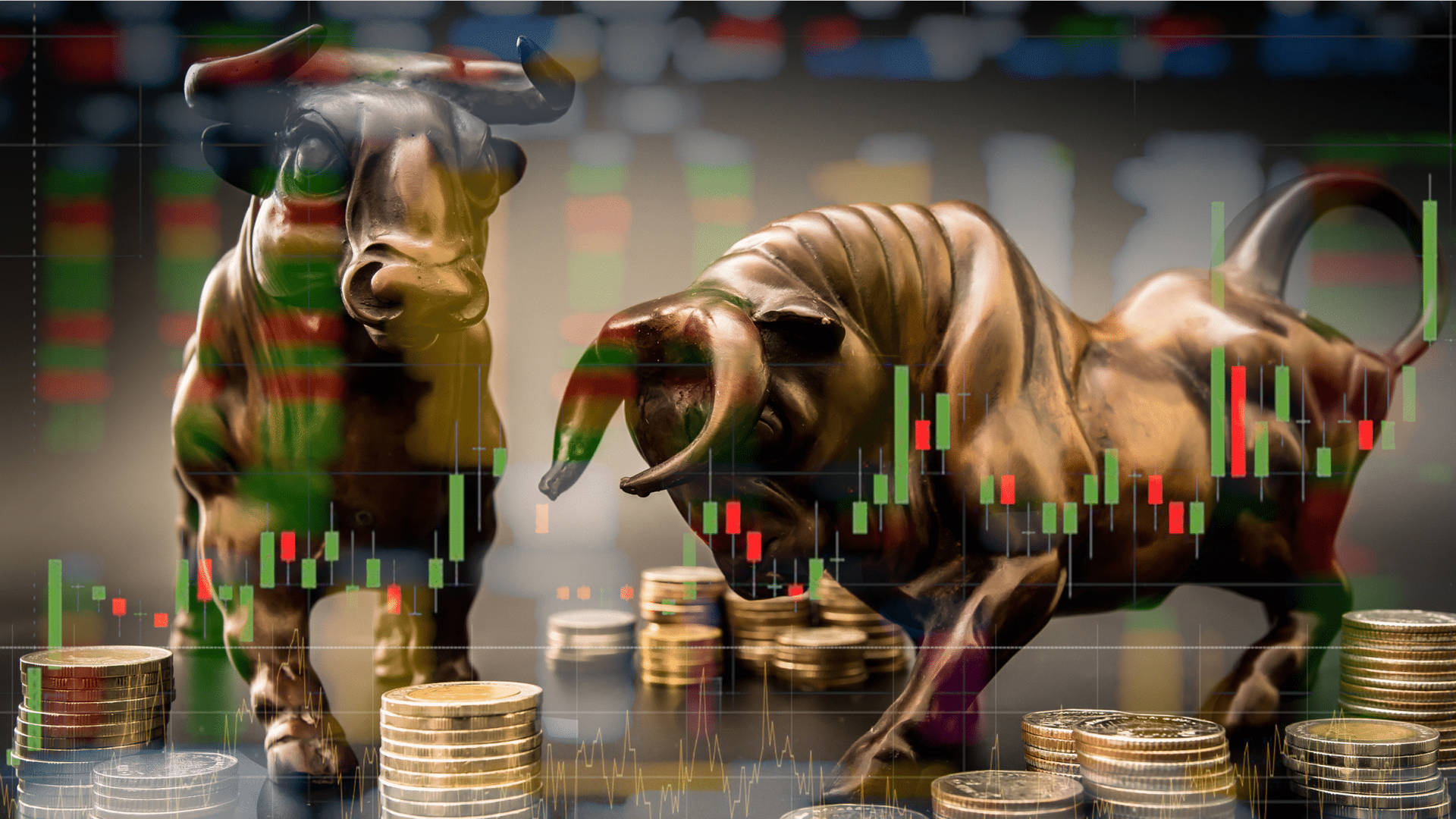 Bronze Bullish Stock Market Background